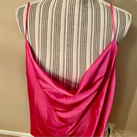 NWT Cami XXL The Drop Christy Cami Hot Pink Satin Adjustable Spaghetti Straps - Picture 5 of 16